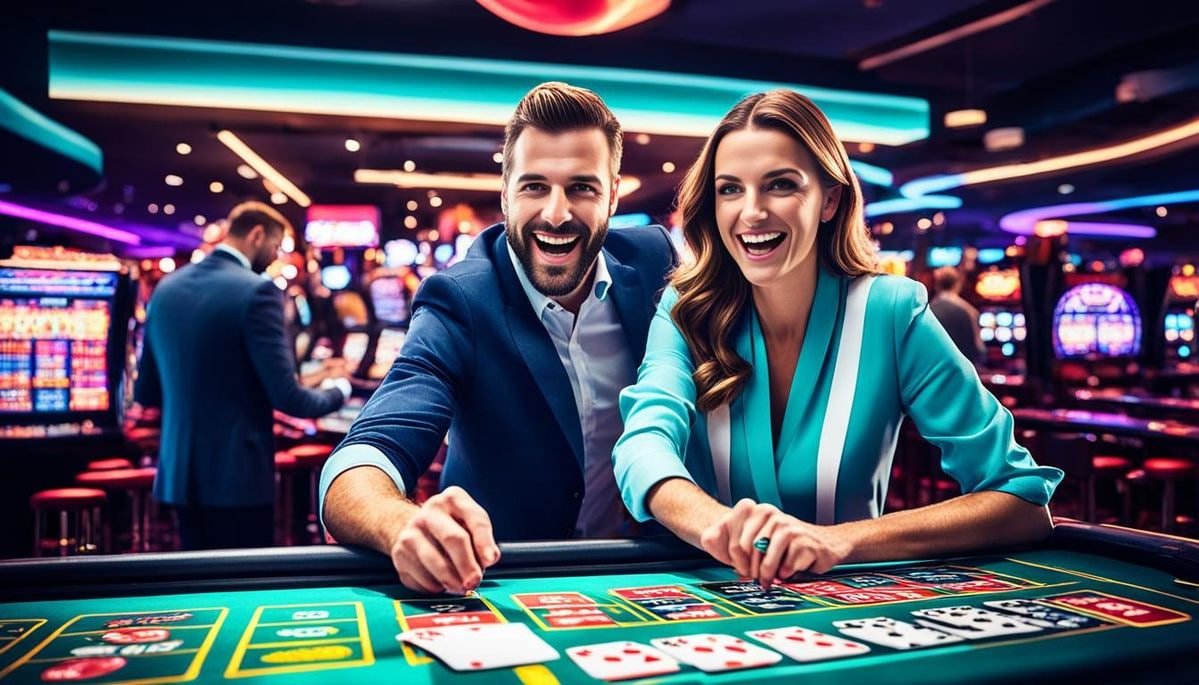 bf999 live casino table and dealer atmosphere with neon accents